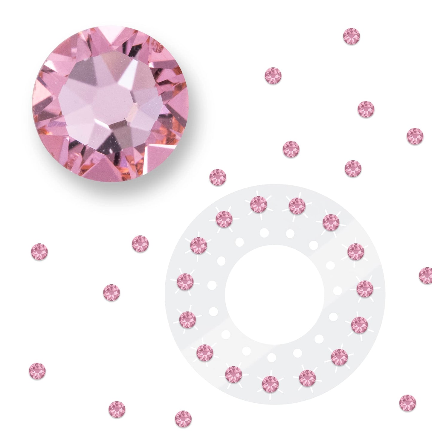 blinger Crystal Refill Pack | 5 Discs - 75 Precision-Cut Glass Crystals | Styling Tool not included | Light Rose 5 mm