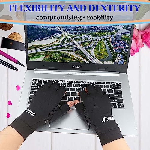 2 Pairs Copper Arthritis Gloves - Compression Gloves for Arthritis Pain Relief Rheumatoid Osteoarthritis Carpal Tunnel, Fi...