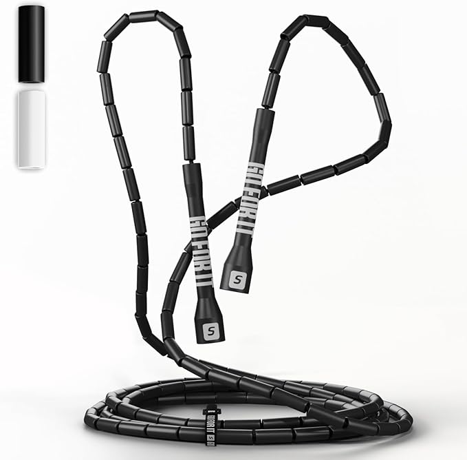 Sportbit Elite Beaded Jump Rope – Adjustable for Kids & Adults, Durable Fitness Skipping Rope for Cardio, Gym, Home & Outd...