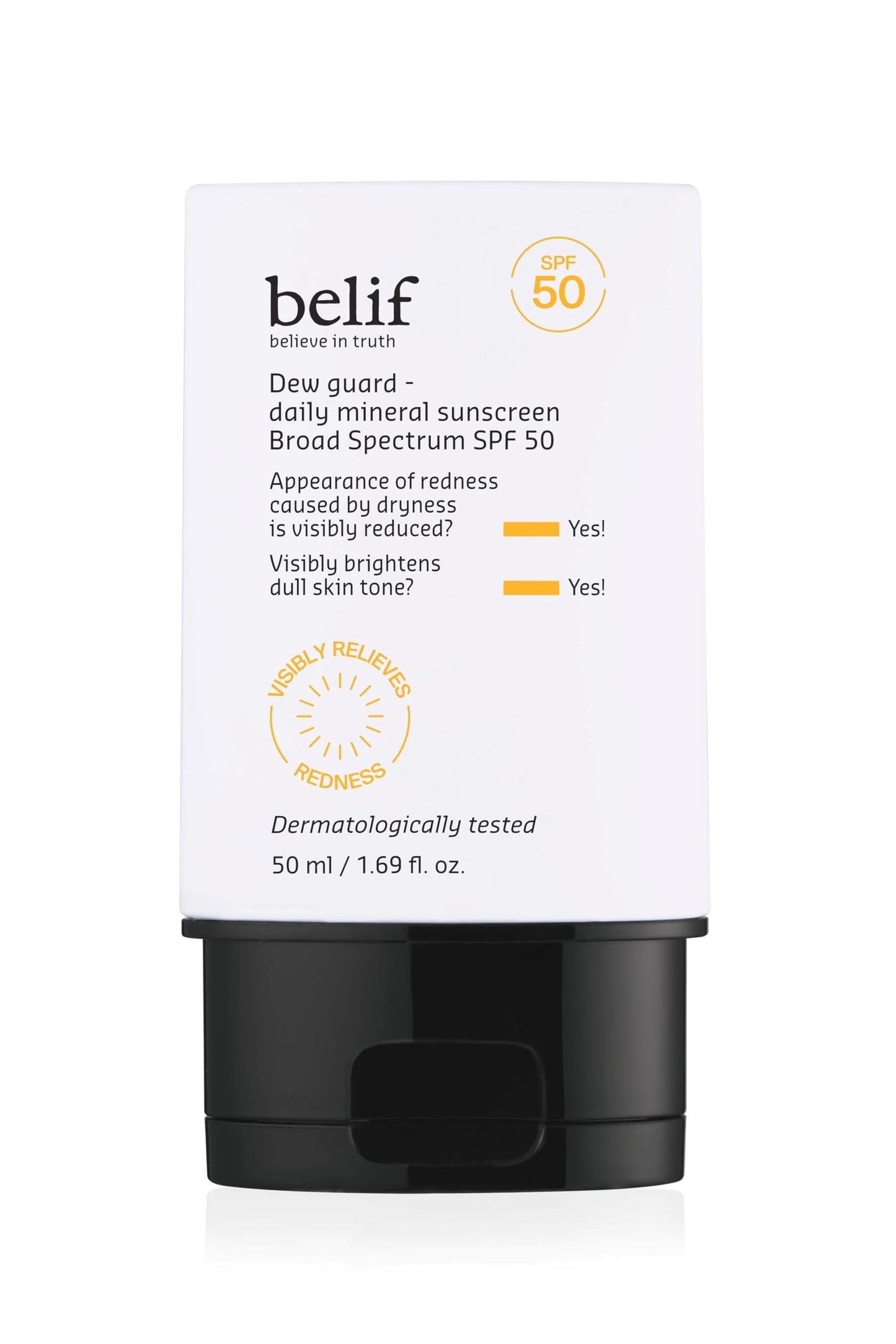 belif Dew Guard - Daily Mineral sun SPF 50 Hydrating Niacinamide Sunscreen (1.69 fl. oz) - Daily Broad Spectrum, Reduces Redness