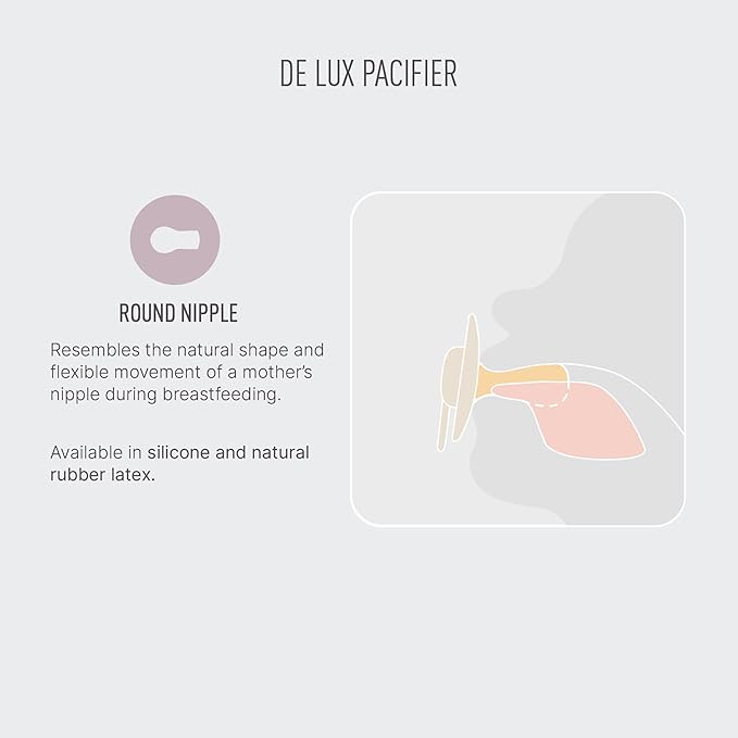 BIBS De Lux Baby Pacifier 2-Pack | Made in Denmark | BPA Free Dummy Soother, Round Nipple. Silicone, OneSize (0-36 Months), Island Sea/Sage