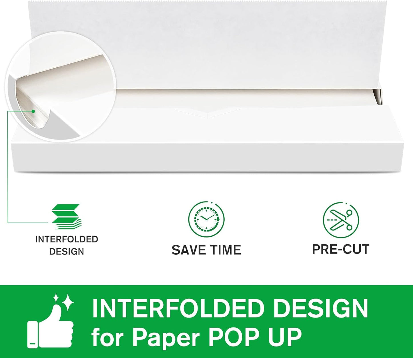 Precut POP UP Deli Paper Sheet Pack of 200, Interfolded Heavy Paper for Food Wrap and Serving (12" x 10-1/2", White）