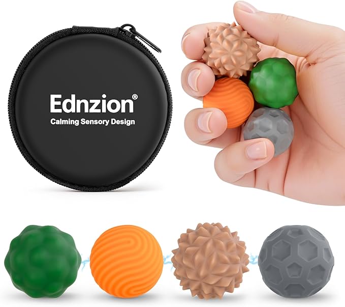 Fidget Toys Adults – 4PCS Magnetic Silicone Stress Balls for Anxiety, Focus & ADHD Relief, Textured Sensory Desk Gadgets, ...