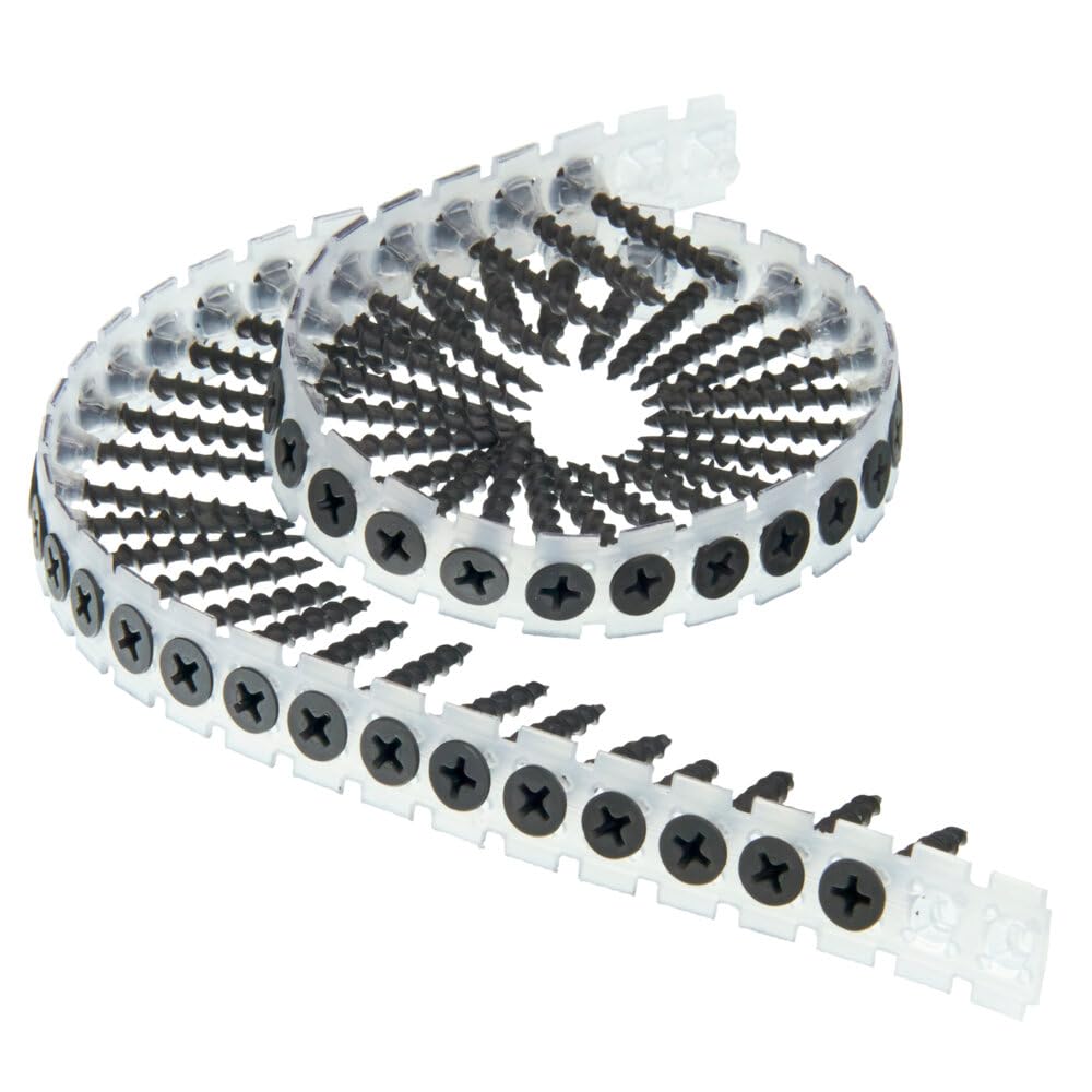 SENCO 06A125P DuraSpin No. 6 x 1-1/4-Inch Collated Screw, 1 1/4 Drywall to Wood Screws (1,000 Ct Tub)