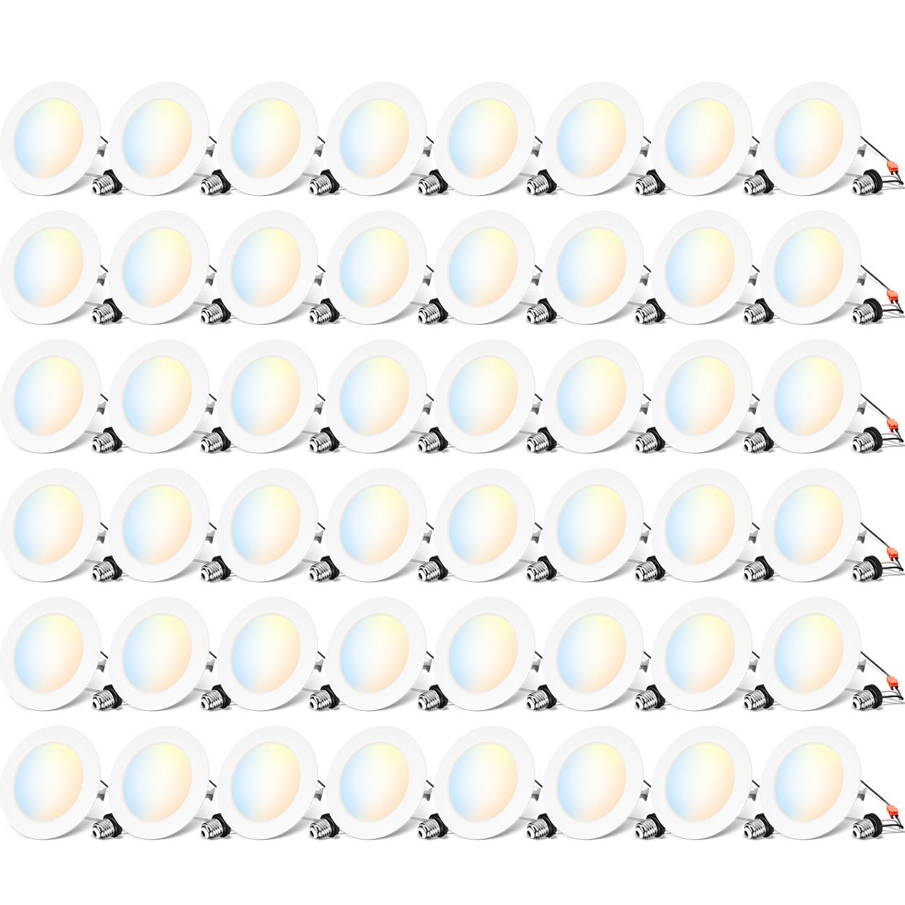 ANWIO 4 Inch 48 Pack LED Recessed Lights, 5CCT Selectable, Dimmable, IC Rated, White, Model AN-DLB11-D407T-700