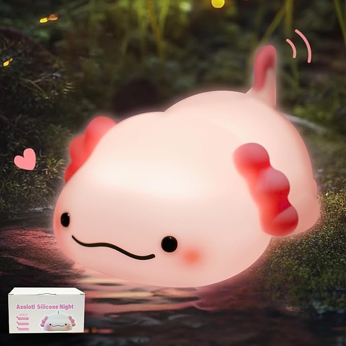 3 Level Dimmable Duck Night Light for Kids, Animal Silicone Nursery Night Lamp, Rechargeable Axolotl Lamp for Room Decor, Kids Girls Boys