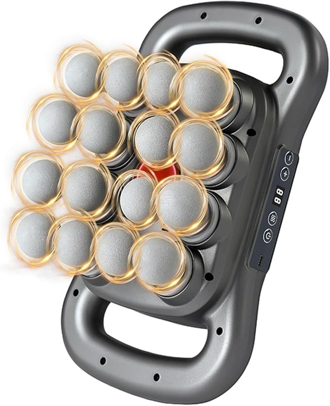 Back Massager for Relief Deep Tissue with Heat, 16 Heads Hands-Free Electric Back Massager, with 9 Modes & 9 Levels Deep T...