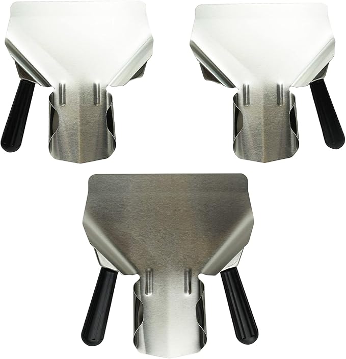 Stainless Steel Dual Handle French Fry Bagger Scoop Chip Popcorn Bagger Ice Candy Snacks Desserts Scooper with Removable Right Handle