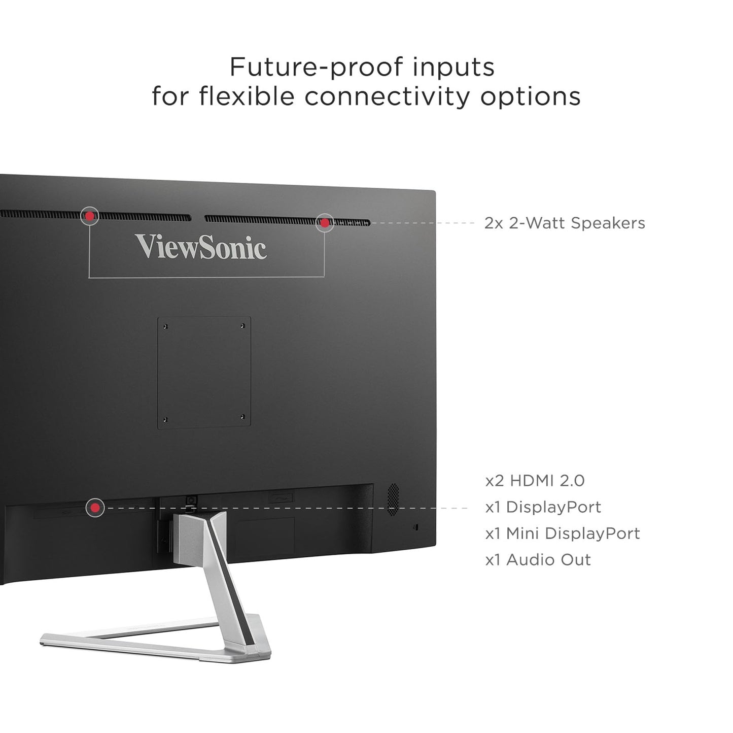 ViewSonic VX3276-4K-MHD 32 Inch 4K UHD Monitor with Ultra-Thin Bezels, HDR10 HDMI and DisplayPort for Home and Office