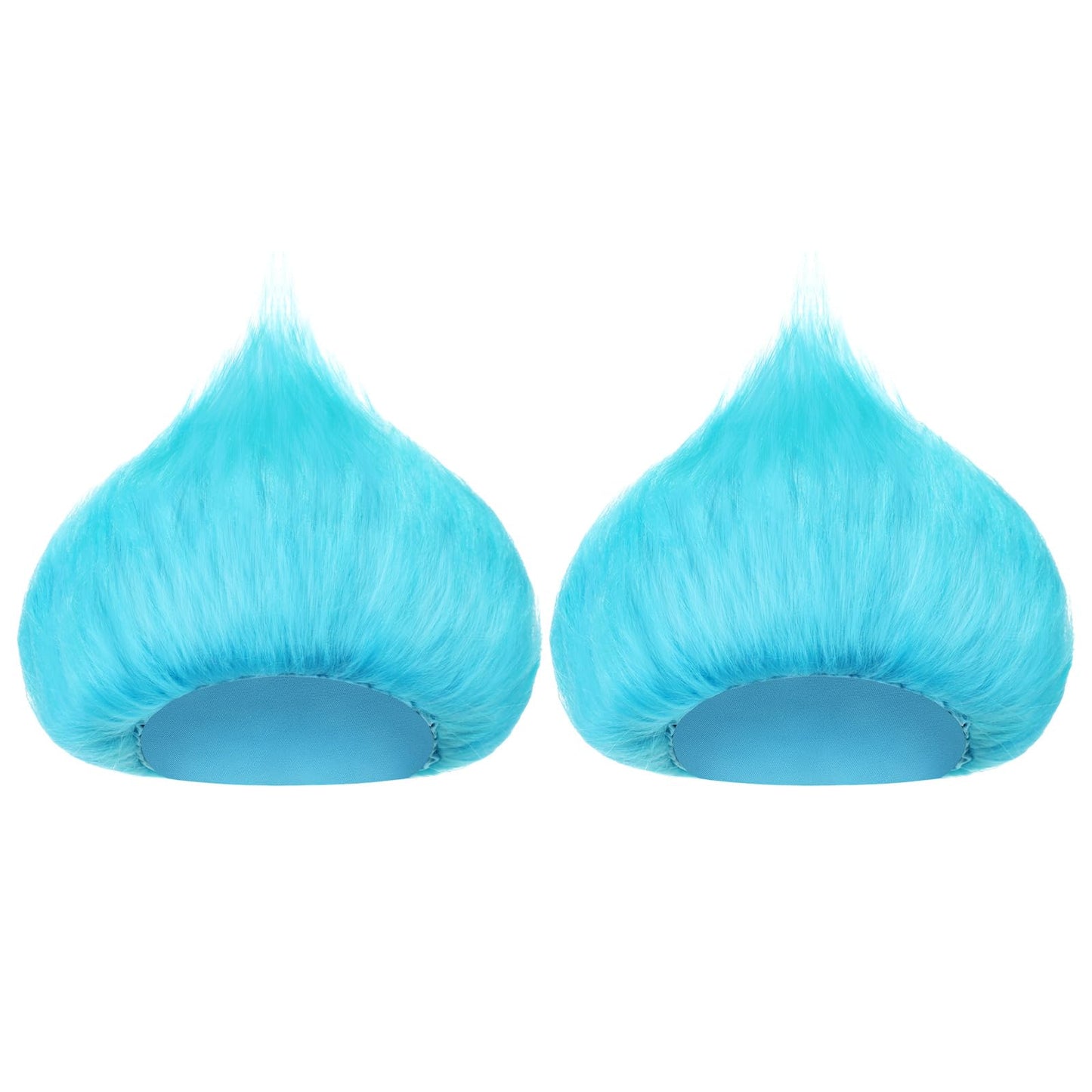 Geyoga 2 Pcs Unisex Funny Wig Hairy Costume Funky Hairband Crazy Wig Hair for Halloween Costume Party (Sky Blue)