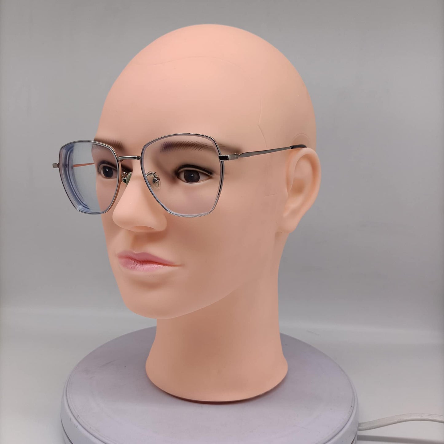 Ruilong Male Bald Mannequin Head for Wig Making Hat and Glasses Display Model Head, Professional Cosmetology Head Beige Color