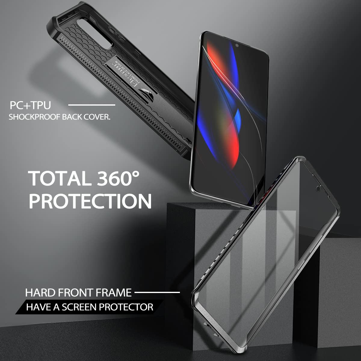 Dexnor For Samsung S20 Plus Case, [Built In Screen Protector And Kickstand] Heavy Duty Military Grade Protection Shockproof Prot