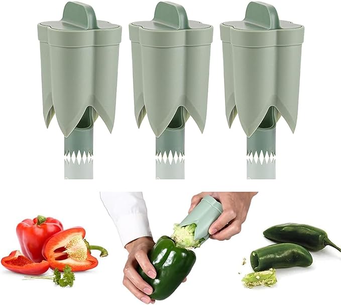 2025 New Bell Pepper Corer and Deseeder,2 in 1 Fruit Pepper Corer and Remover Tool for Kitchen Gadget. (3)