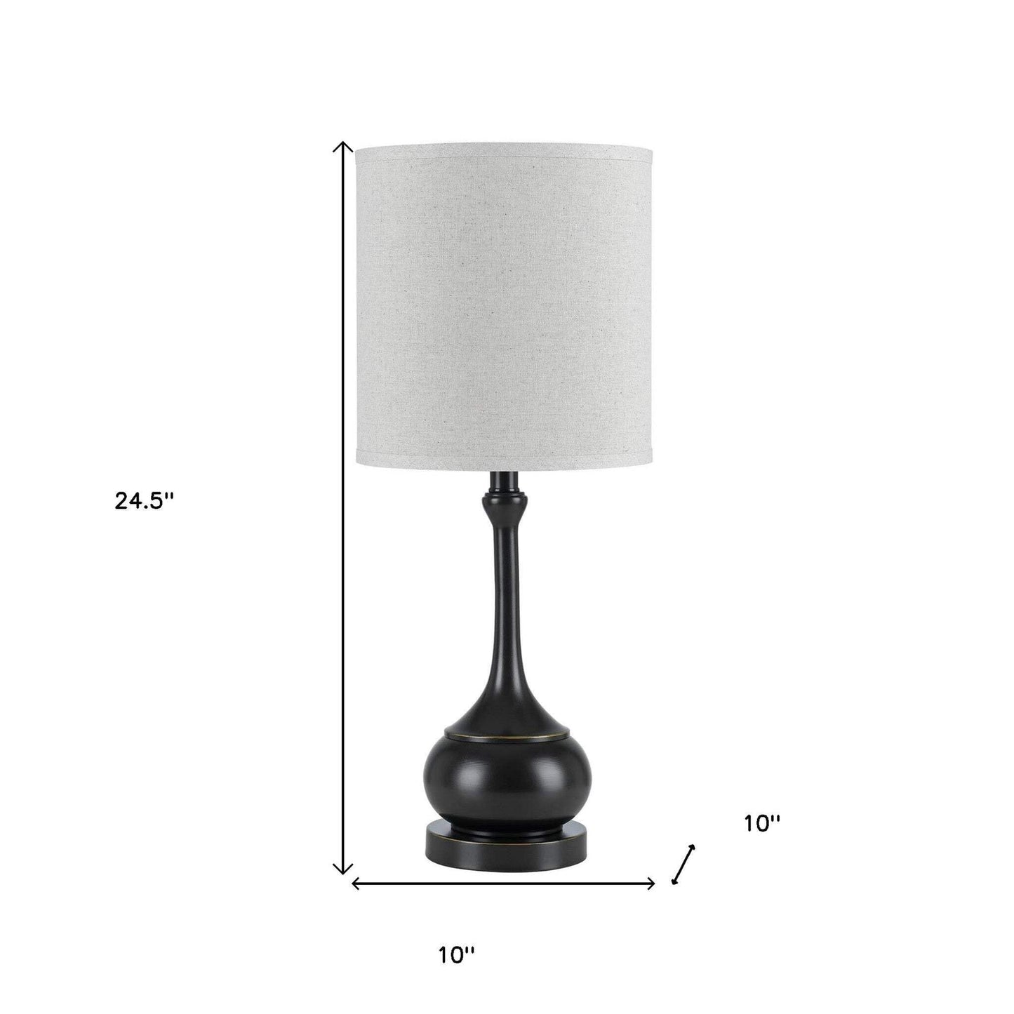 Homeroots Bronze Metal Table Lamp With Beige Drum Shade, 25 In., Model 524685