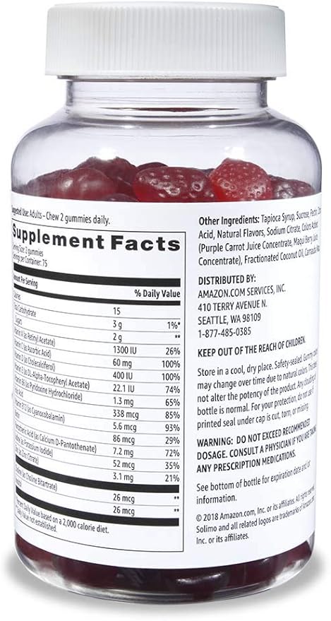 Amazon Basics Adult Multivitamin (150 Gummies) and Vitamin C (150 Gummies)