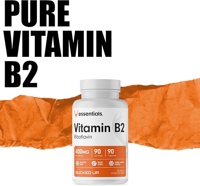 Bucked Up Vitamin B2 400mg Capsules, Essentials (90 Servings)