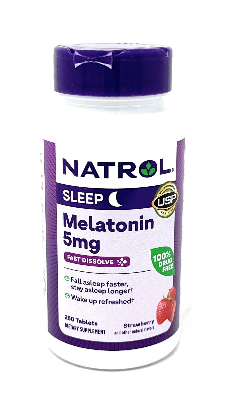 Natrol Melatonin 5 Mg, 250 Fast Dissolve Tablets Strawberry Flavor