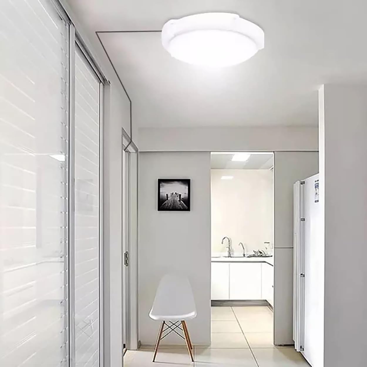 Brioeua 54 Led Solar Ceiling Light  1000 Lumens Solar Light Indoor Outdoor Waterproof With Remote Control & Auto On/Off  For Porch Garage Barn Balcony