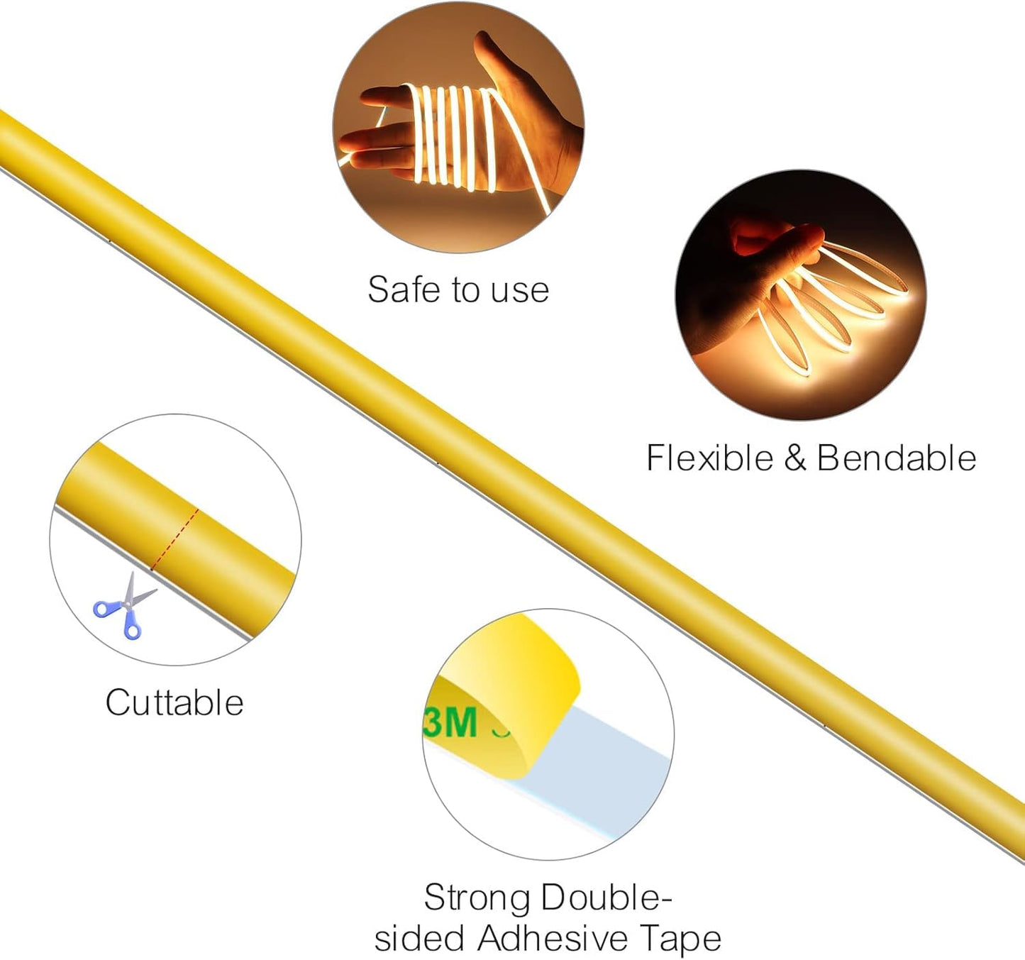Maligaza Cob Led Strip Light, 5Mm Ultra Thin, 24V, Blue, High Cri, 16.4Ft Flexible Tape For Indoor & Car Decor