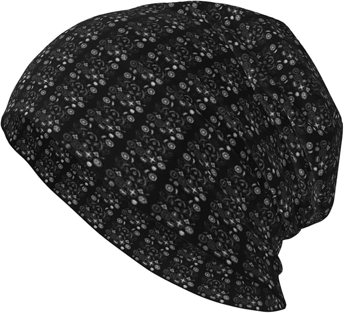 sackhg Supernatural Symbols Black Print Winter Beanie Hat Men Women Soft Lightweight Thermal Cap for Outdoor Skiing Wear