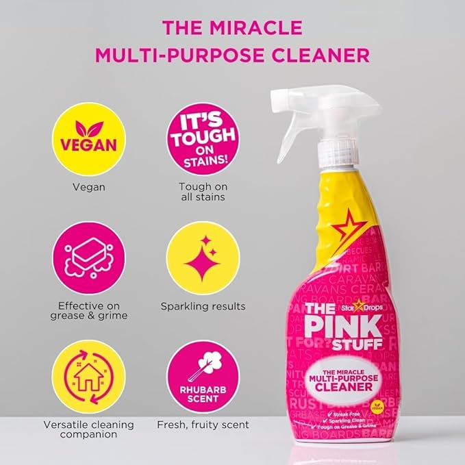 Stardrops - The Pink Stuff Miracle Multi-Purpose Cleaner – Removes Grease, Grime, and Stains on Kitchens, Bathrooms, Floors, and More (Pack of 2)