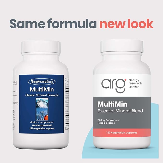 Allergy Research Group MultiMin - Multi Minerals Supplement for Men and Women, Trace Minerals, Mineral Complex, Boron, Iron, Magnesium - 120 Count