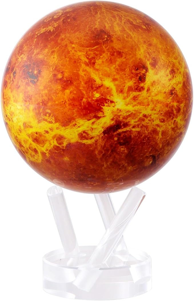 MOVA Globe – Venus 6” | Solar Powered Rotating Planet Model for Decor or STEM Learning | Based on NASA Imagery