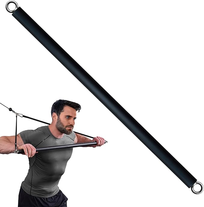 KORIKAHM Non-Detachable LAT Pull Down Bar Cable Attachments for Gym, LAT Pulldown Attachments, Straight Bar, Resistance Ba...