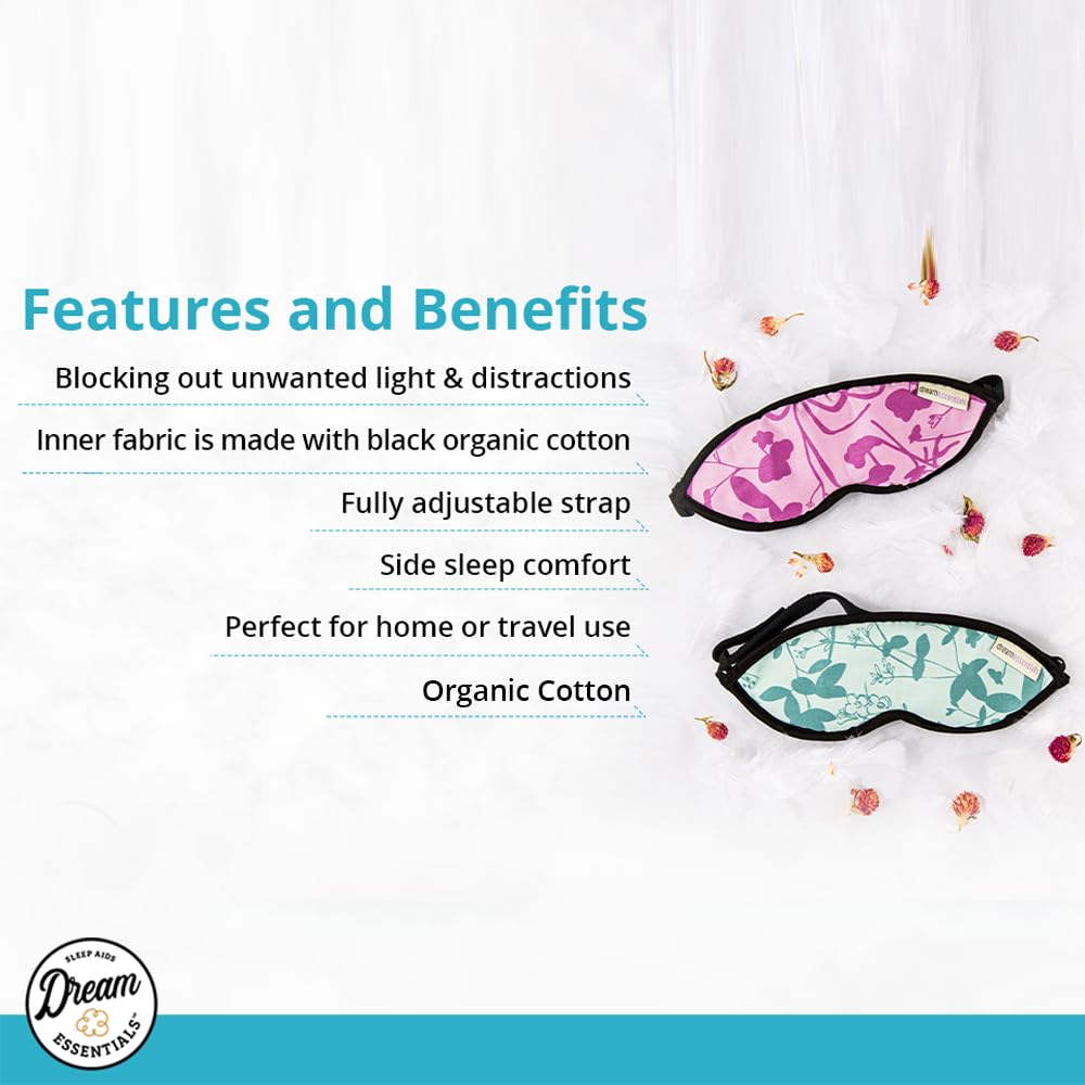 Dream Essentials® Natura Organic Cotton Sleep Mask (Midnight Black) Made in The USA
