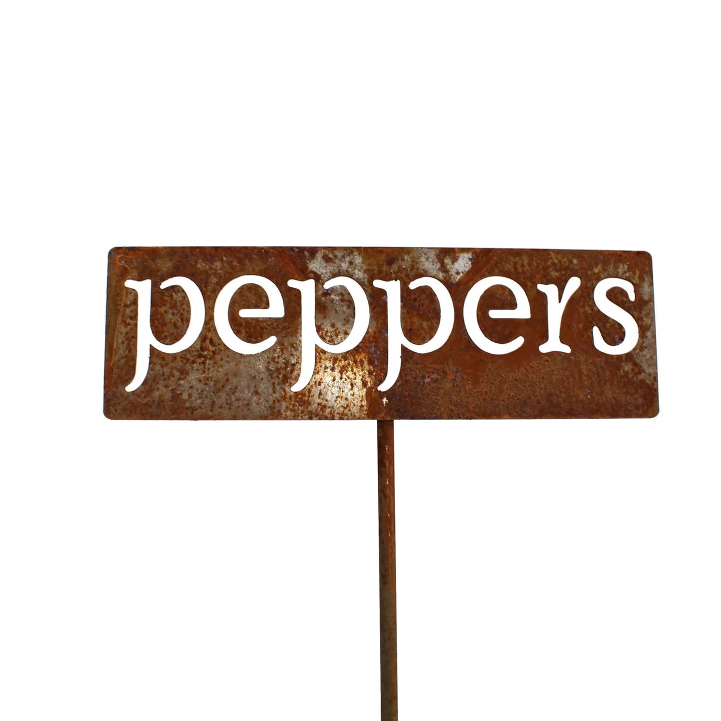Classic Metal Garden Markers 19 Inches Tall (peppers, Naturally Rusted)