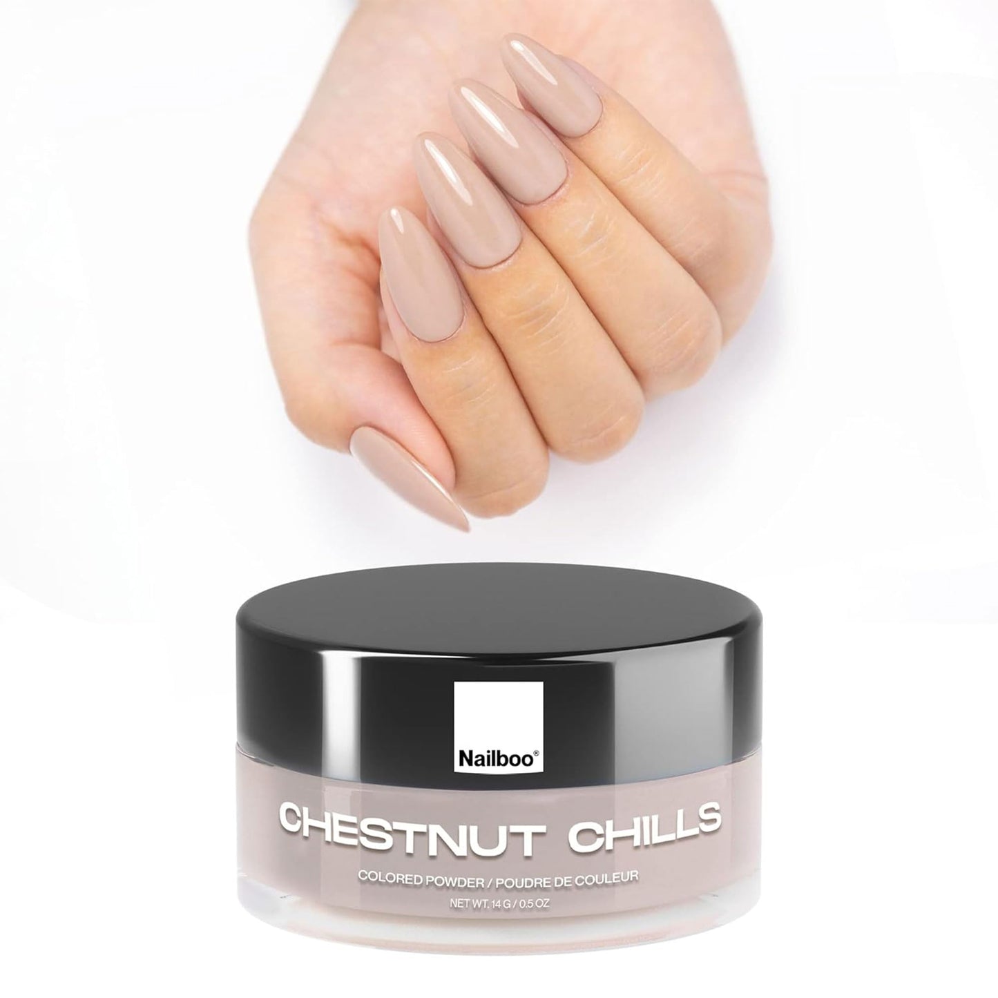 Nailboo Premium Nail Dip Powder - Chestnut Chills 14g, Long-Lasting DIY Nails, No UV Lamp Needed, Model 850033226560