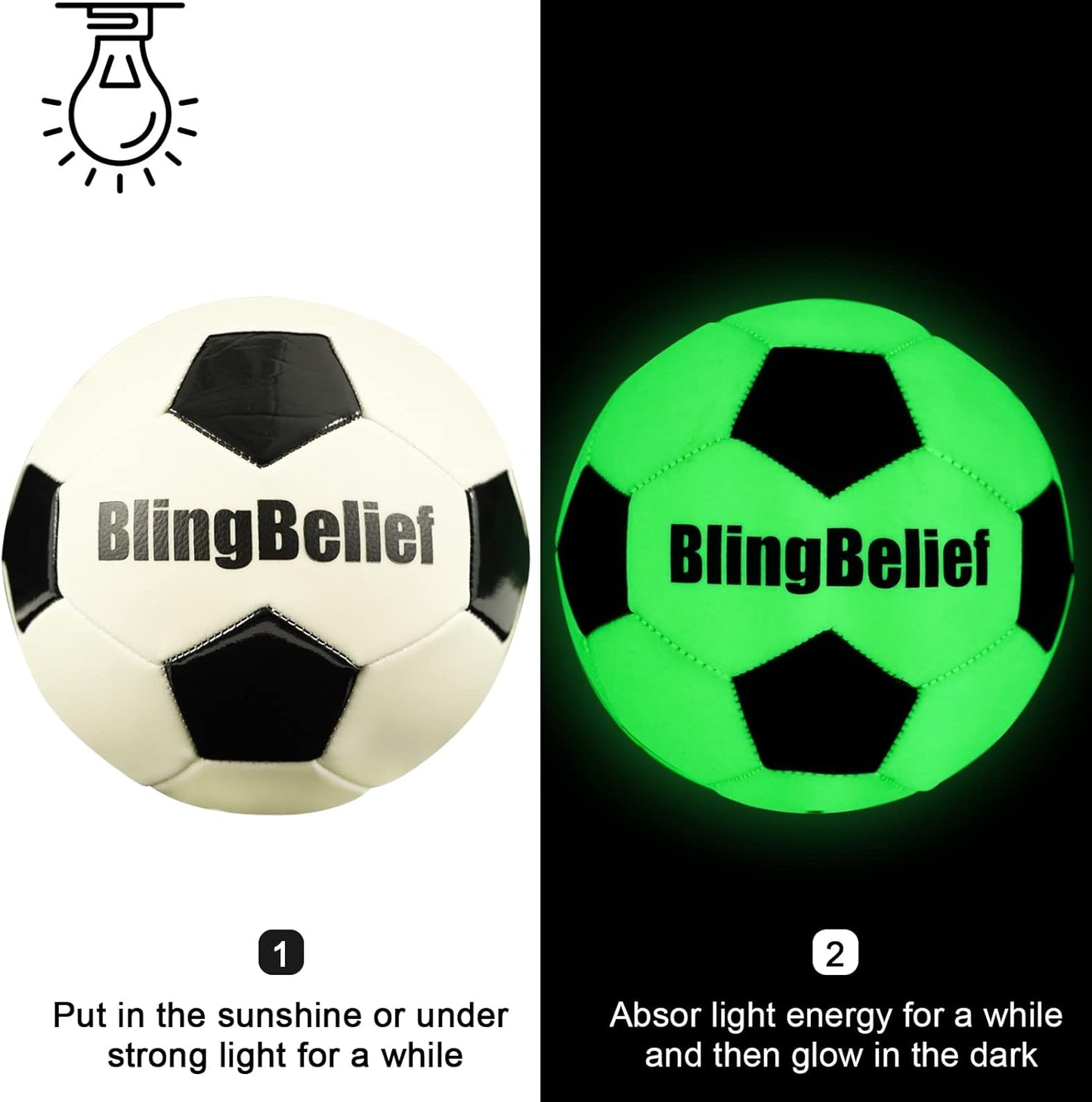 Super Bright Glow in The Dark Baseball,Soccer Ball,Volleyball,Football, Light Up Luminous Baseball, Official Size and Weight Football, Recreational Use Practice Volleyball