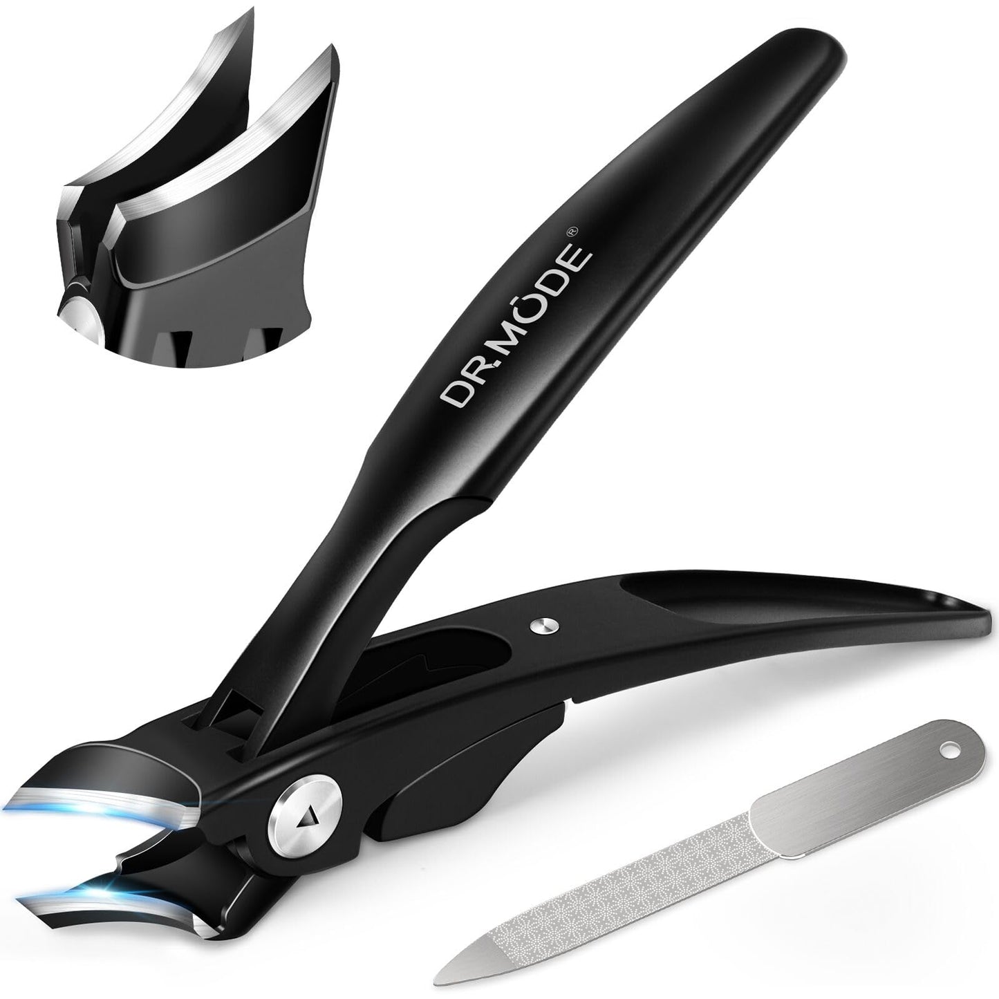Slanted Nail Clippers for Men Thick Ingrown Nails, Large Toenail Clippers for Seniors with Wide Jaw Opening, Heavy Duty Long Han