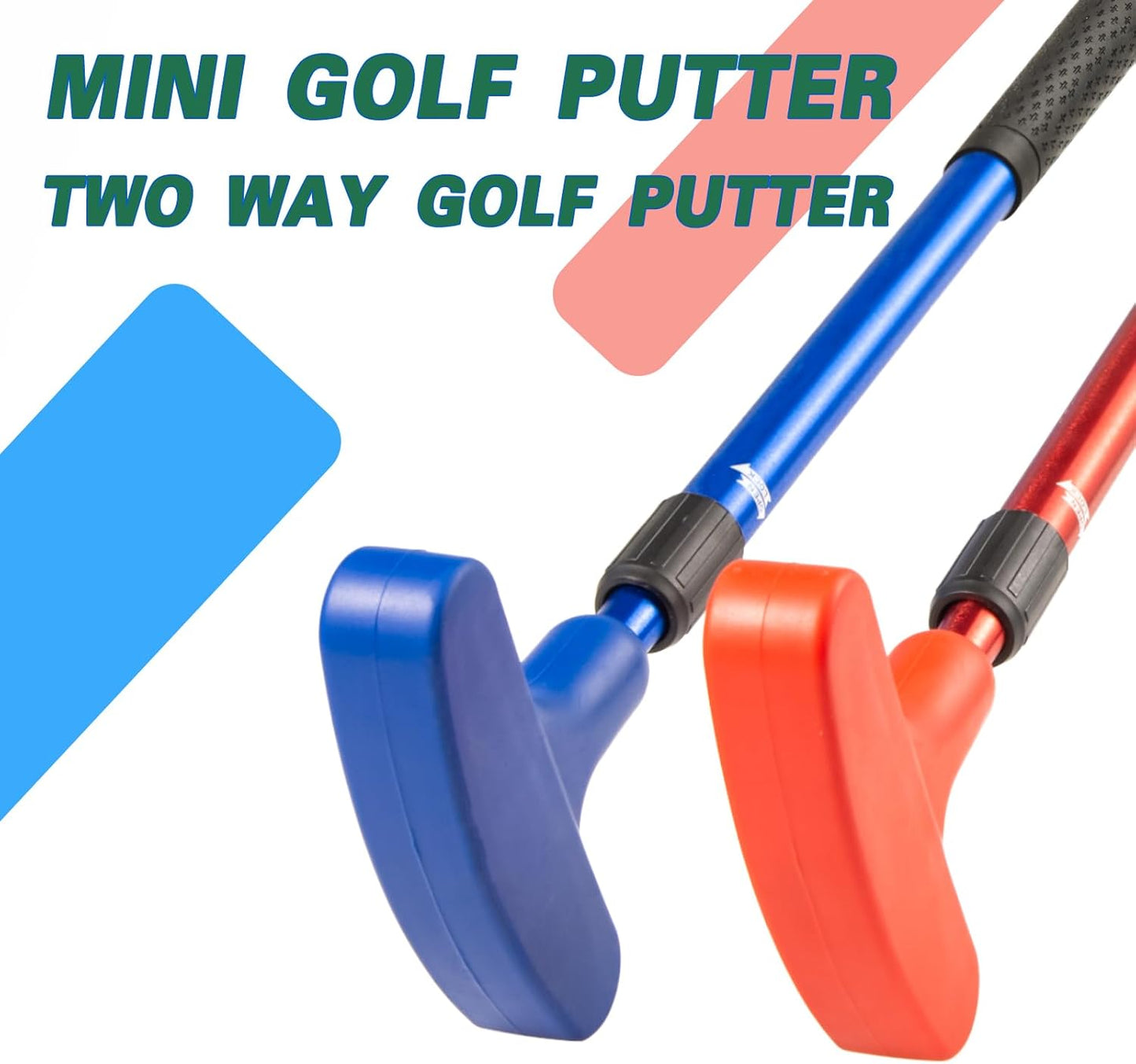 Mini Putting Set, Build Your Own Course at Home, The Office or On The Green, Includes 6 Pack Golf Putting Cups with Flags, 2 Pack Mini Golf Clubs and 10 Pack Foam Golf Balls