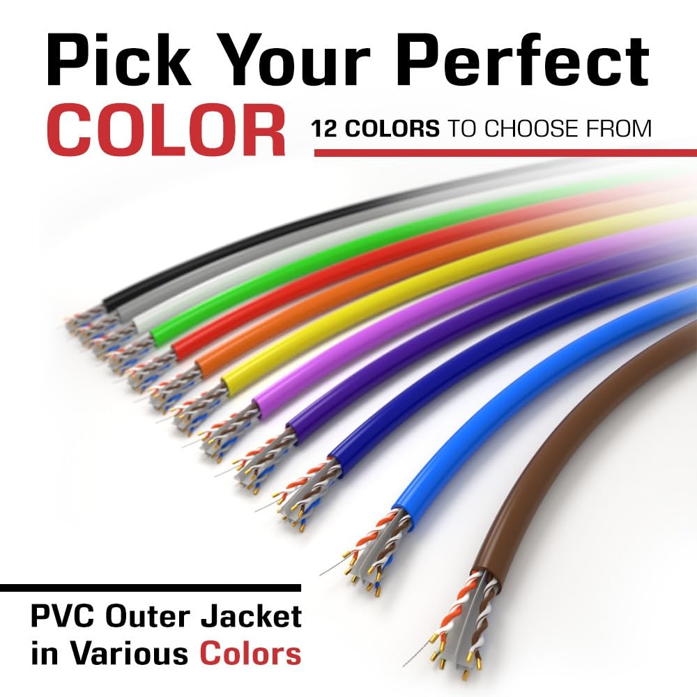 Dripstone Cat6 Ethernet Cable 1000Ft Bulk Network Lan Wire 23Awg Solid Utp 550Mhz High-Speed Internet Cable Gaming, Streaming, O