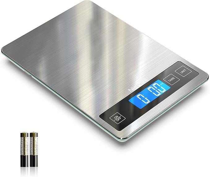 Nicewell Food Scale, 22lb Digital Kitchen Scale Weight Grams and oz for Cooking Baking, 1g/0.1oz Precise Graduation, Stain...