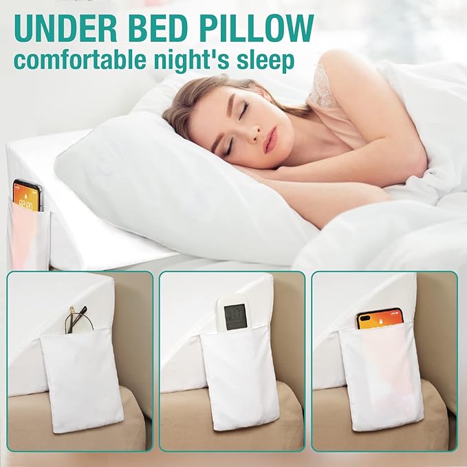 Vekkia Cal King Bed Wedge Pillow for Headboard/Wedge Pillow Headboard/Bed Gap Filler/Headboard Pillow,Pillow Wedge for Headboard Gap Between Mattress and Headboard,Stop Loosing Your Pillows(White)