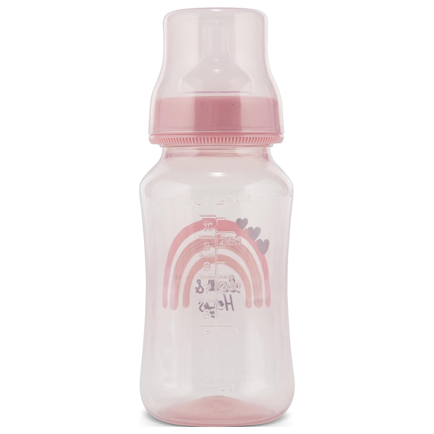 Premium 2-Pack Baby Bottles - 11 Ounce, Hourglass Shape, Fun Boys and Girls Prints, Clear Cover - BPA-Free