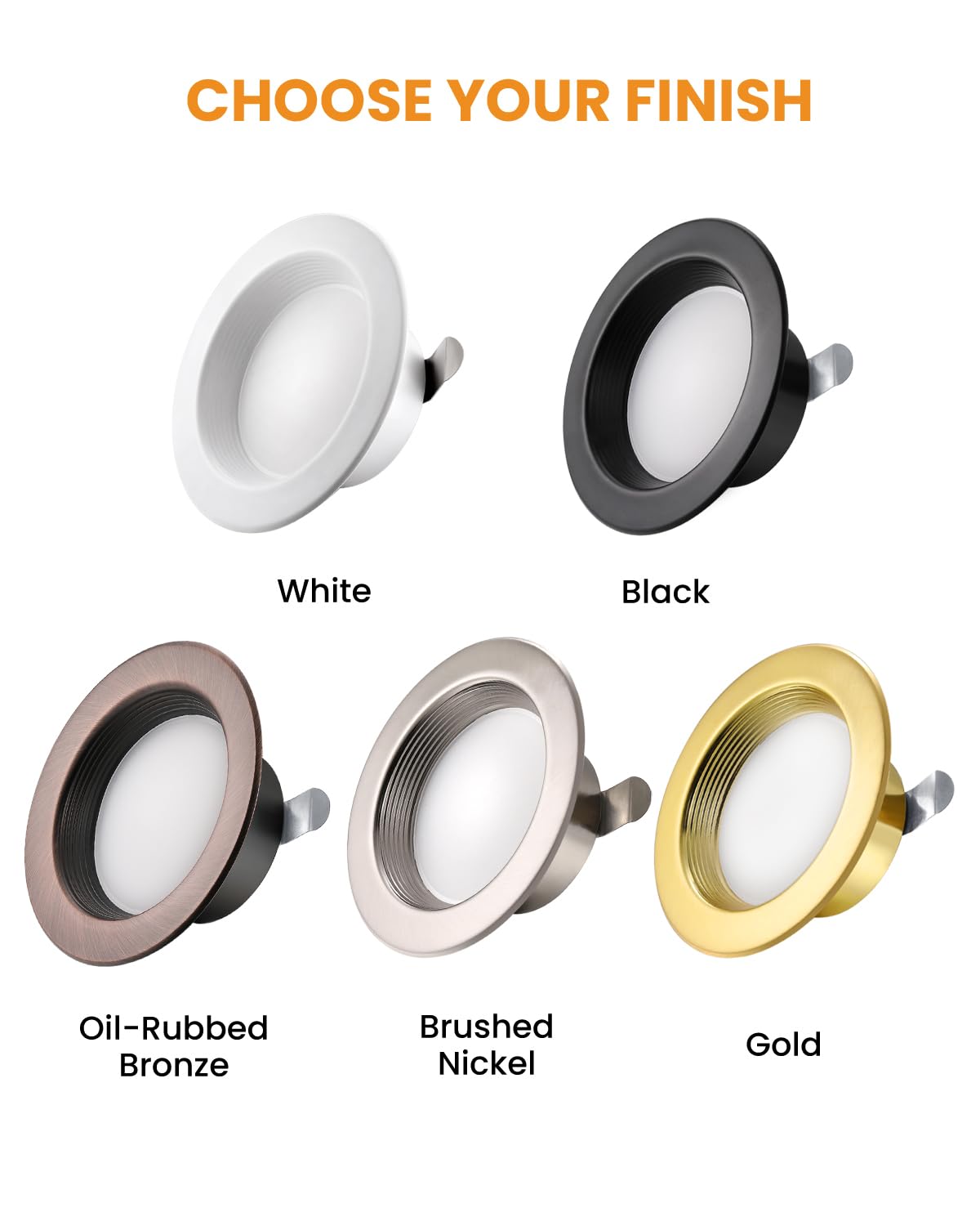 4-Inch Retrofit Led Recessed Lighting - 2700K-6000K Adjustable  9W 800Lm Dimmable Led Downlights  Wet Rated Recessed Can Lights For Bathroom  Basement  4Inch 12P Gold
