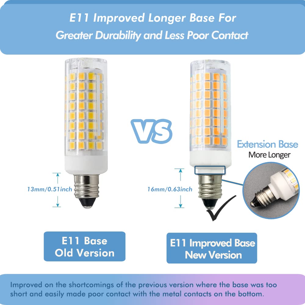 Zssxoled [Pack Of 8] E11 Led Bulb 7W Dimmable E11 Mini Candelabra Base 75W Halogen Equivalent  T3/T4 Jd E11 Led Light Bulb For Chandelier Cabinet Ceiling Fan Decorative Lighting Warm White 3000K