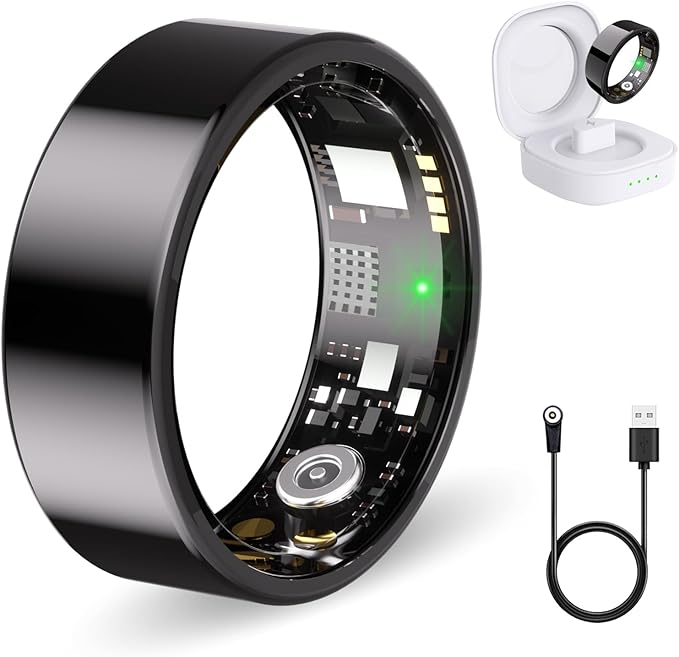 Nyweey Smart Ring for Women Men Fitness Ring with Heart Rate, Blood Oxygen, Blood Pressure, Sleep Tracker, Step Tracker, I...