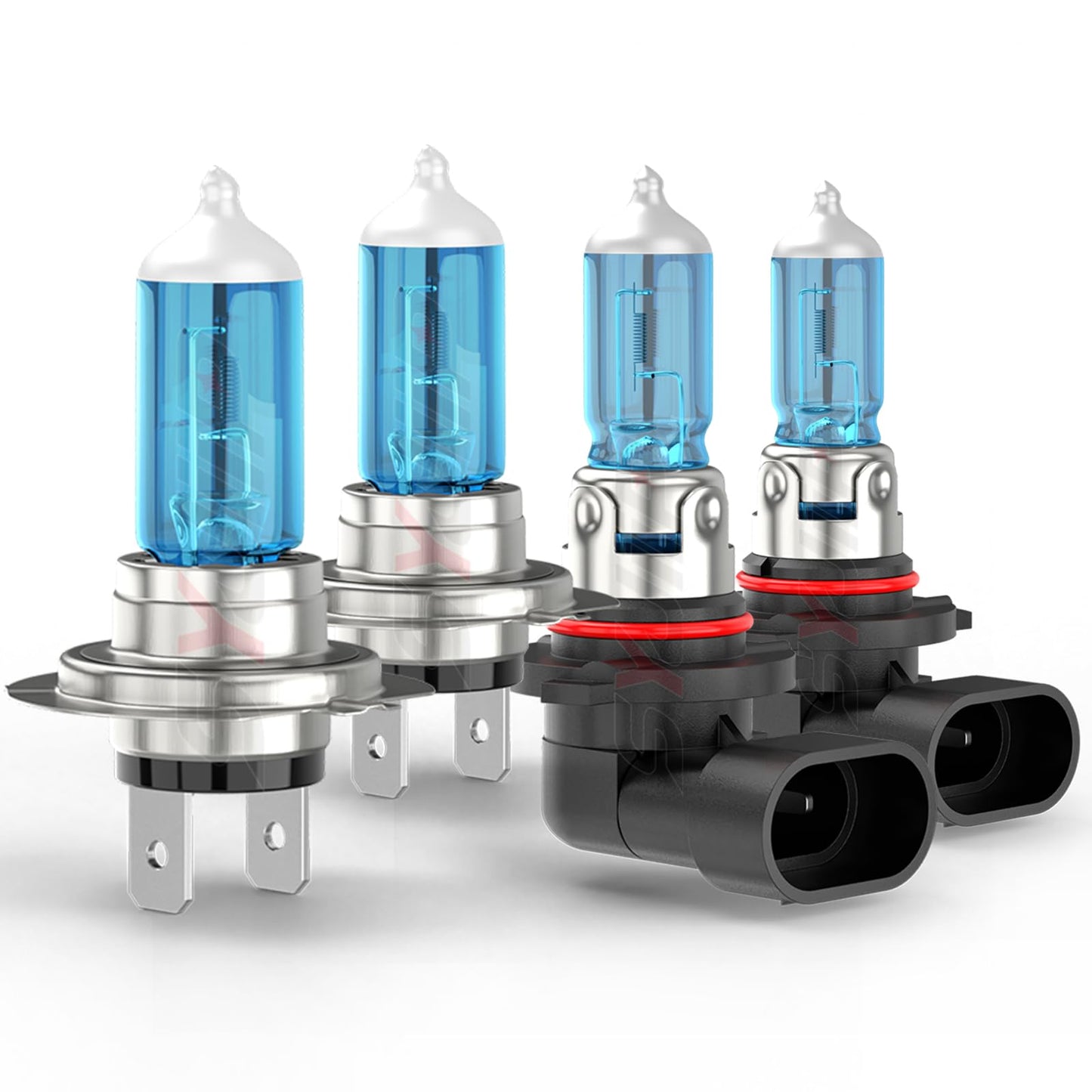 Syjiip Upgraded Halogen Headlight Bulbs Compatible For Kia Forte 2017 2018 2019 2020 2021  9005 H7 High Low Beam Halogen Headlamp Lights  Plug N Play  6000K White Bright  300% Brightness  4-Pack