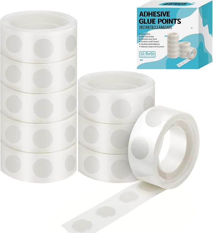 gegemaoyi 1000pcs Glue Point Clear Balloon Glue Removable Adhesive Dots Double Sided Dots of Glue Tape for Balloons Craft ...