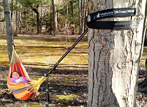 MalloMe XL Hammock Straps for Trees - Hammock Tree Straps Set 2000+ LBS Heavy Duty 40 Loops & 100% No Stretch Suspension S...