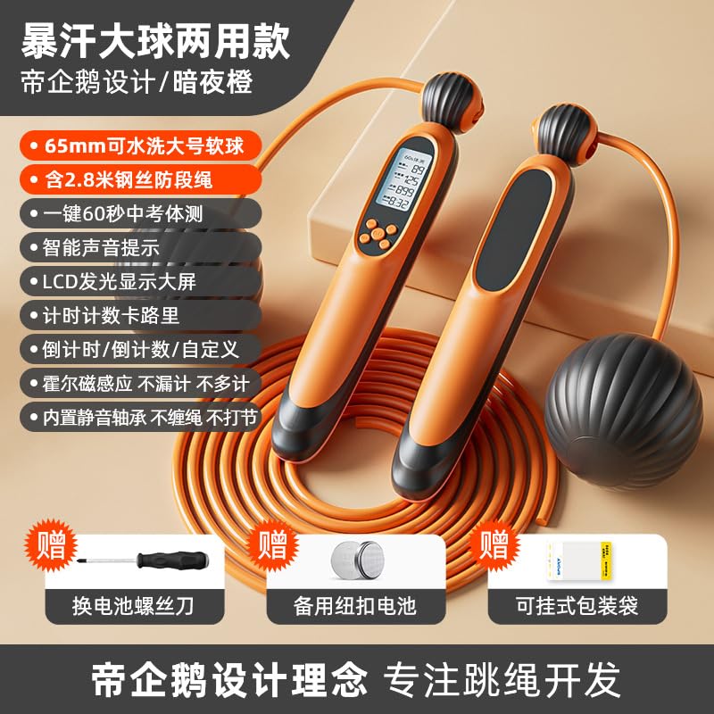 Digital Jump Rope with Counter, Weighted Ball Handles, Cordless and Corded Modes, LCD Display, Fitness Exercise