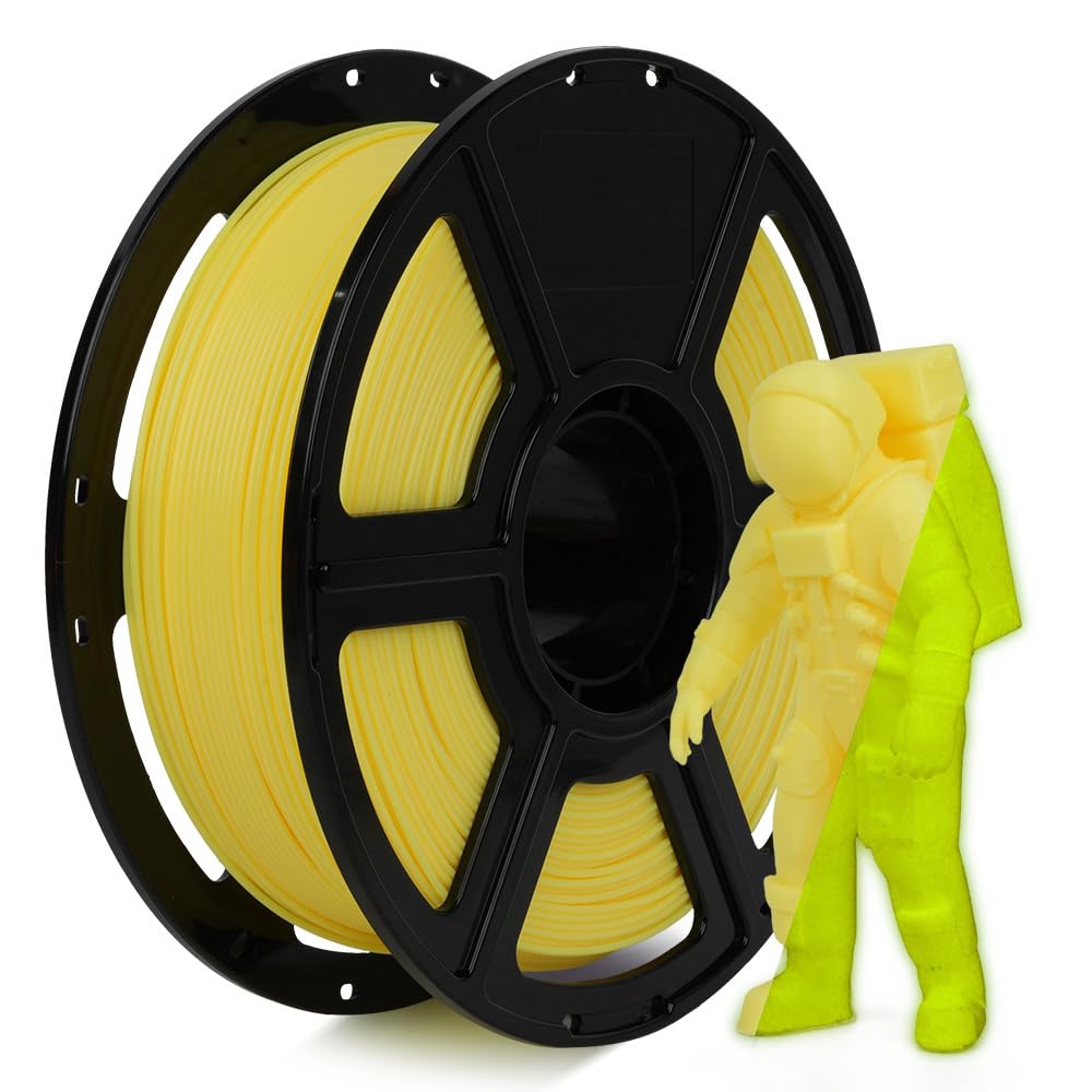 FLASHFORGE Glow in The Dark Rapid PLA Filament 1.75mm, High Flow Speedy 3D Printer Filament Luminous Yellow, Max 500mm/s High-Sp