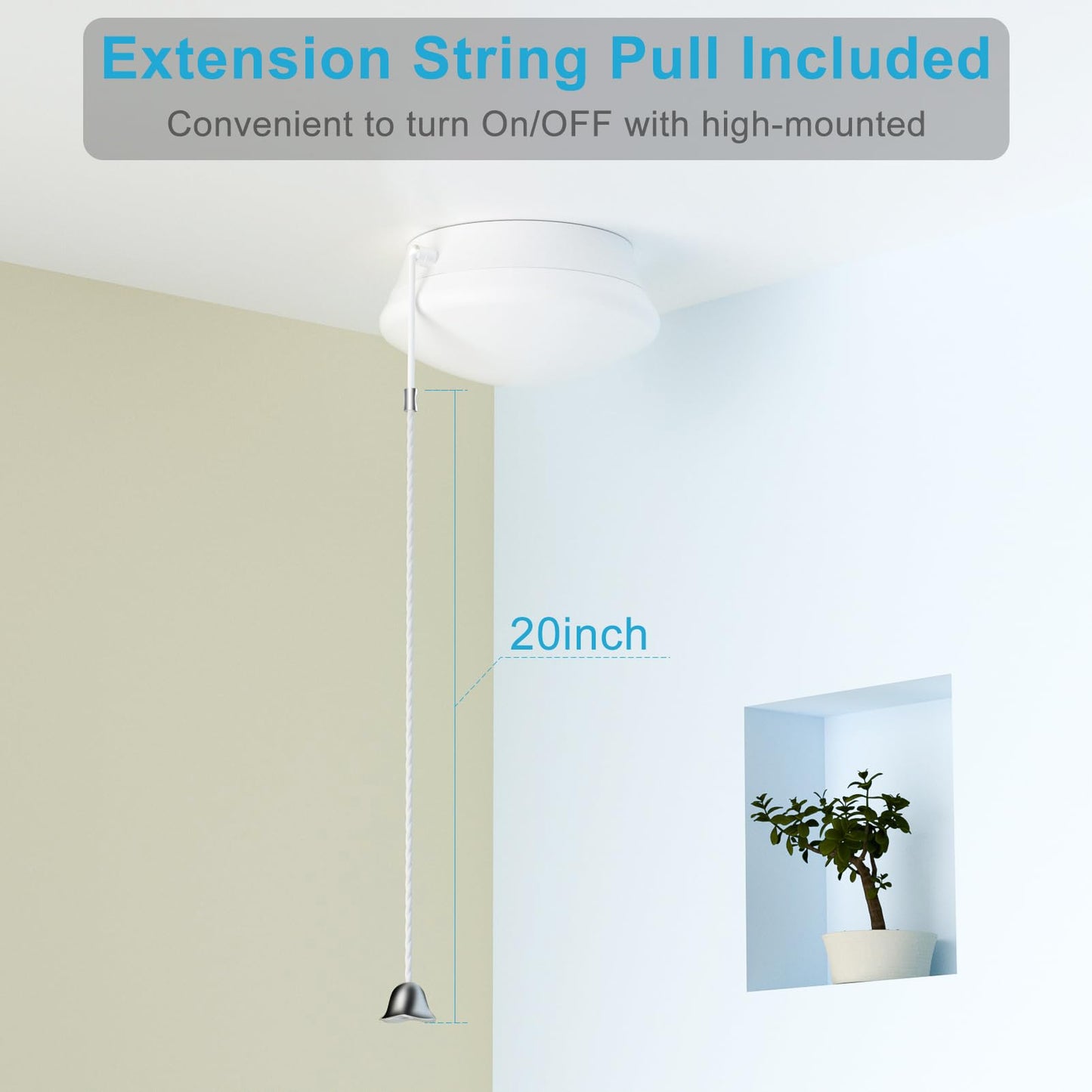 Lightdot 4 Pack 7  Modern Led Ceiling Light With Pull Chain 12W 4000K  1300Lm  125W E26 Bulb Replacement  Energy Saving Flush Mount Lighting For Closets/Bedroom/Corridor