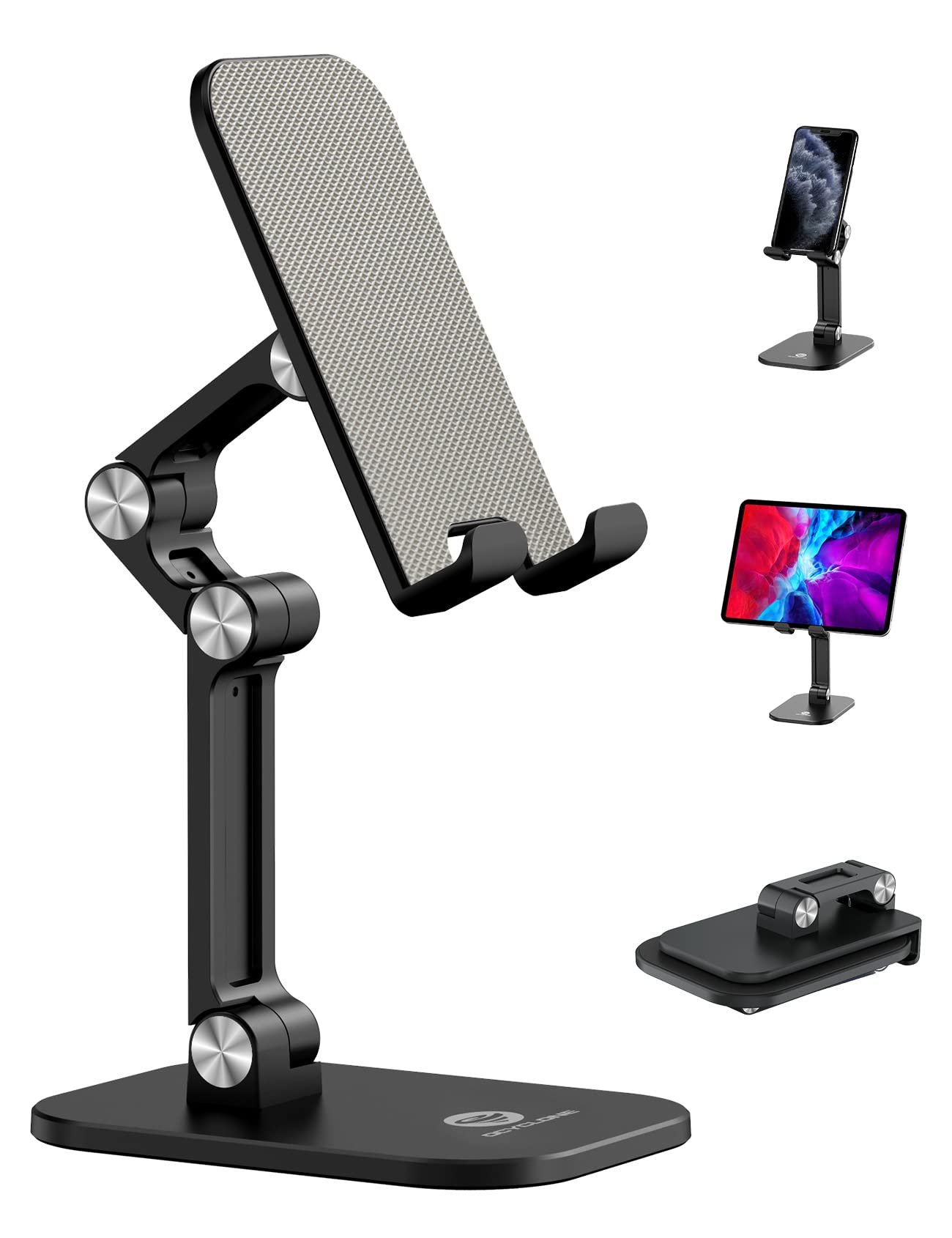 Ocyclone Phone Stand, Adjustable Height And Angle Foldable Cell Phone Stand Holder For Desk, Taller Iphone Stand Compatible With