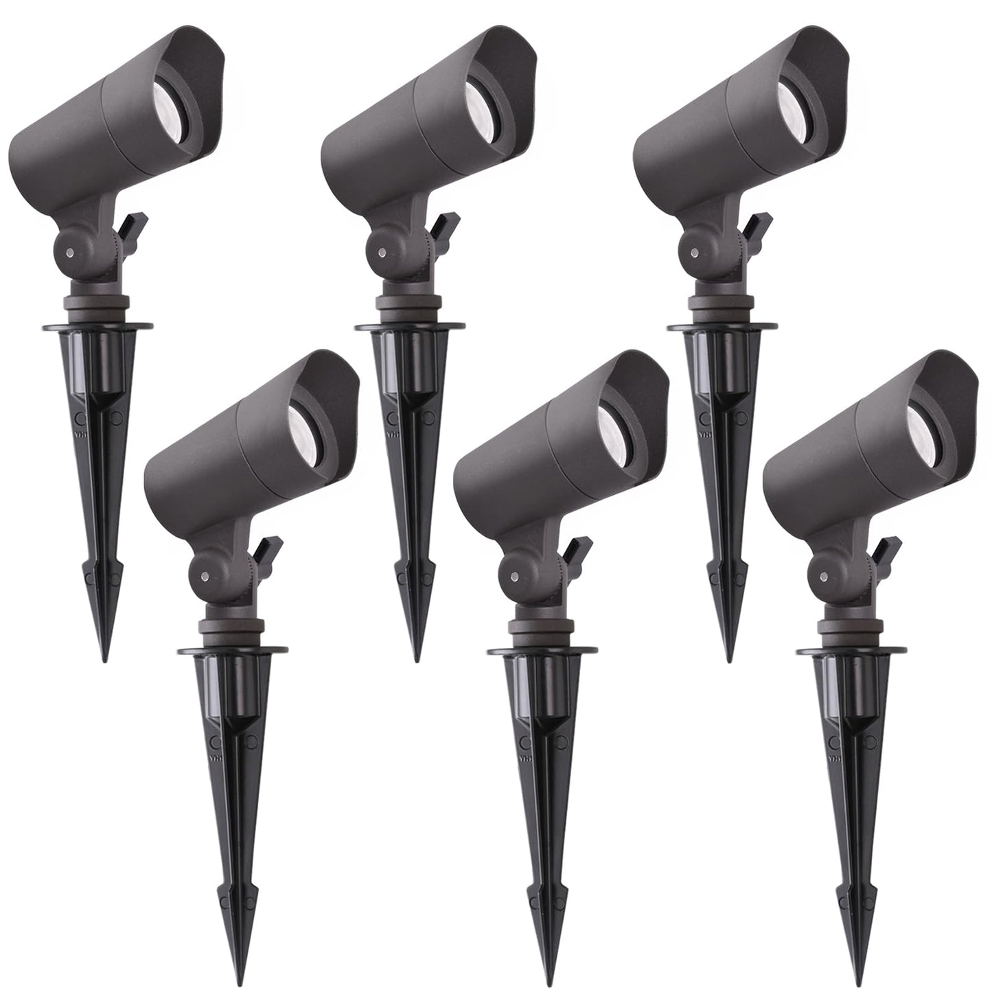 LED Landscape Lights with Connectors, 12V Low Voltage, Warm White 3000k, 4W, 175LM, Outdoor Waterproof Garden Pathway Lights Wall Tree Flag Spotlights with Spike Stand, 6 Pack
