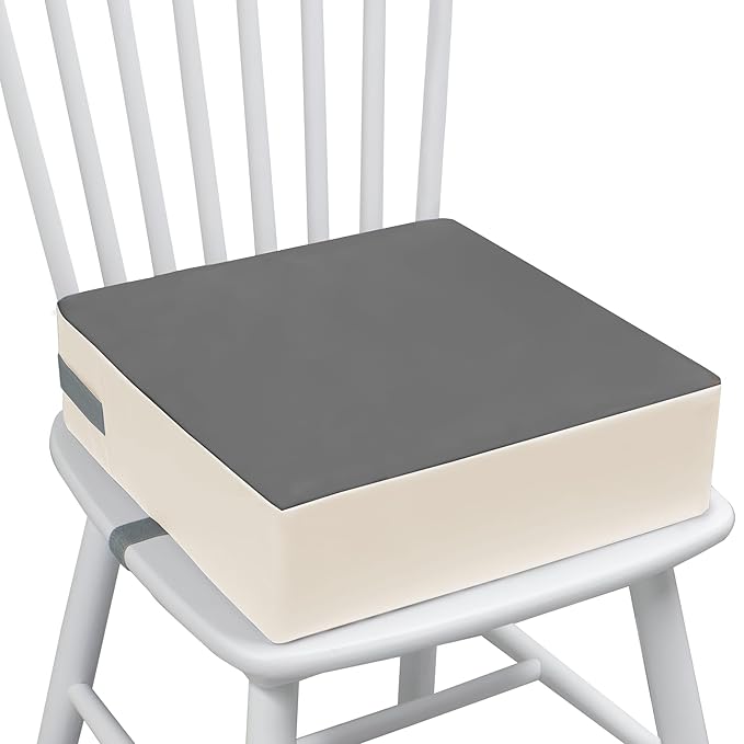 Toddler Dining Table Booster seat, PU Washable Waterproof Double seat Belt Non-Slip Bottom Booster seat for Dining Toddler, Portable Travel Increase Cushion
